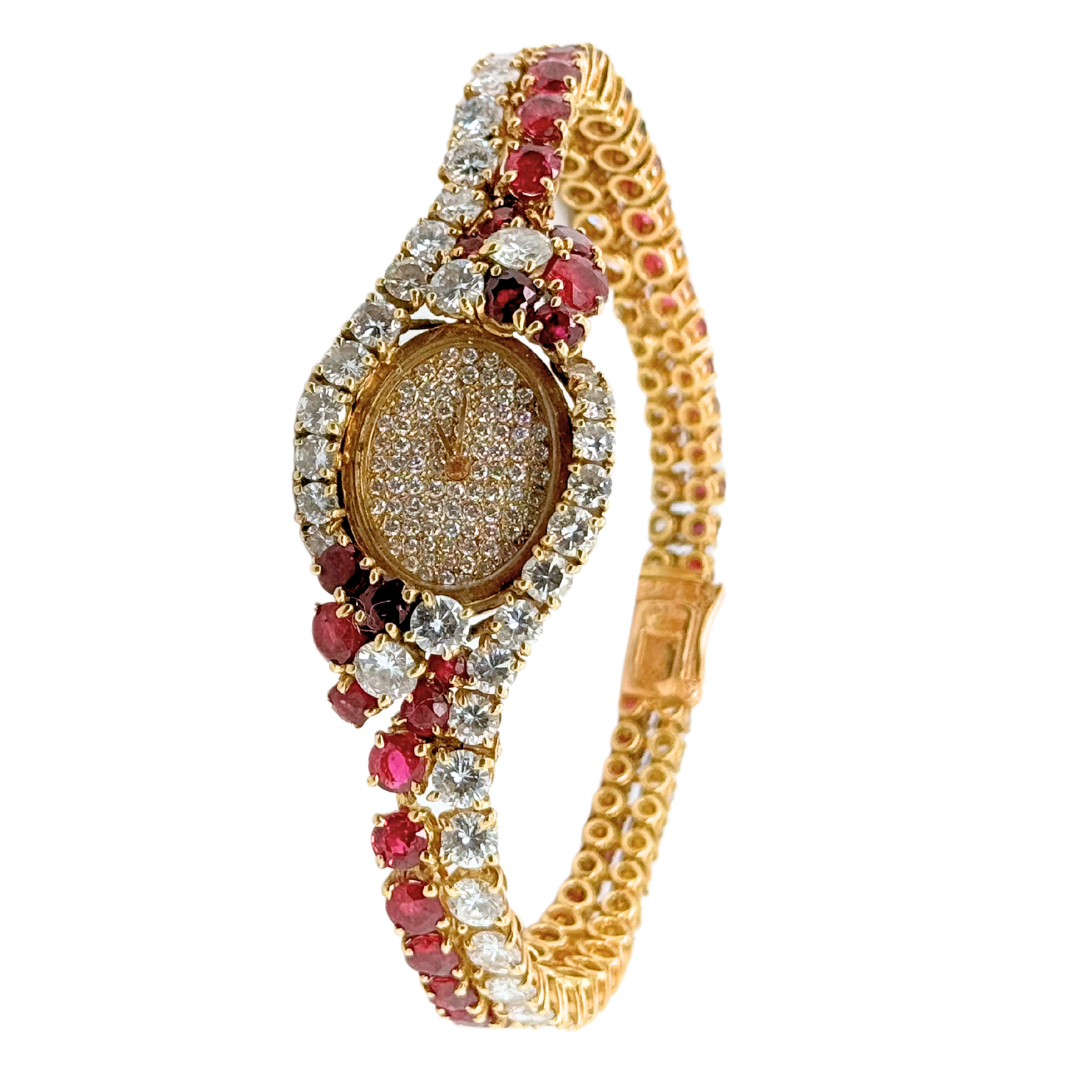 18k Yellow Gold M. Gerard Ruby and Diamond Watch