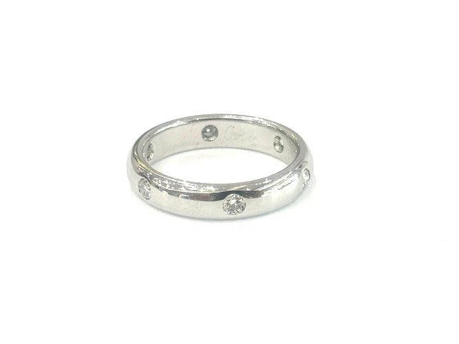Cartier 18K White Gold Stella 6 Diamond Band Ring 0.25 Carats