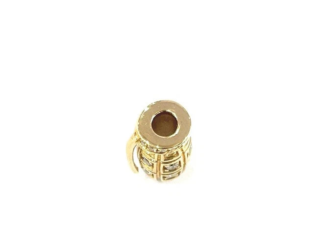 14K Yellow Gold Diamond Grenade Pendant Necklace 0.19 Carats