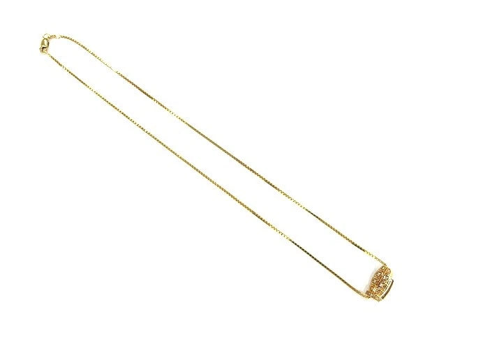 14K Yellow Gold Diamond Grenade Pendant Necklace 0.19 Carats
