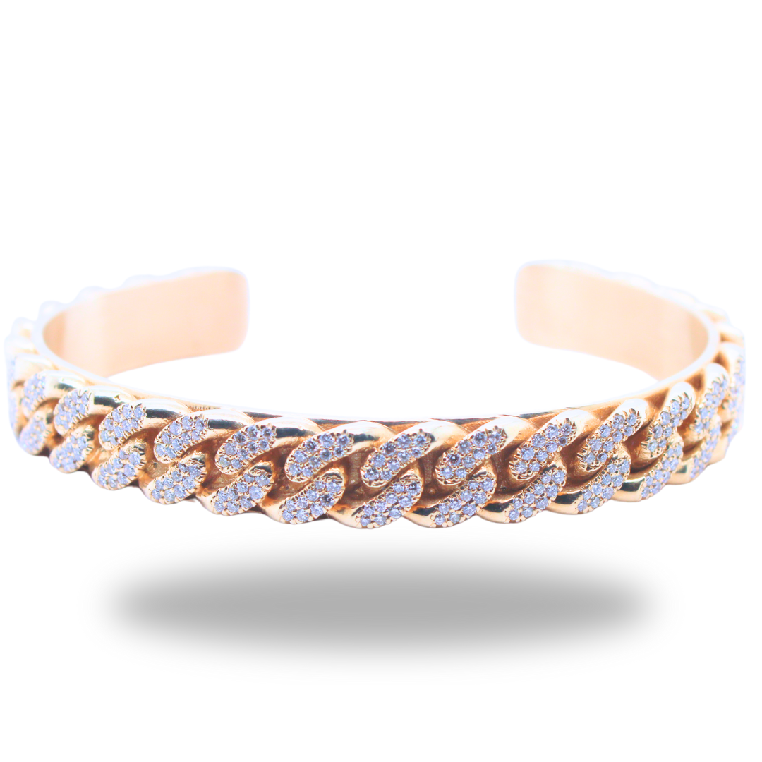 18k Yellow Gold Jean-Louis Shuki Cuban Link Bangle