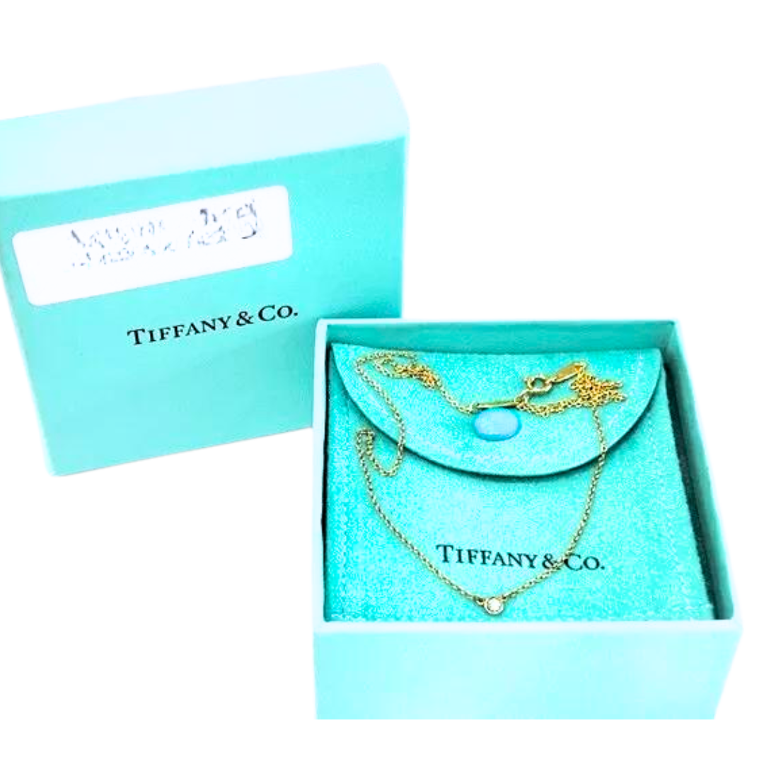 Tiffany & Co. Elsa Peretti Diamond By The Yard Single Diamond Pendant 0.10CTW