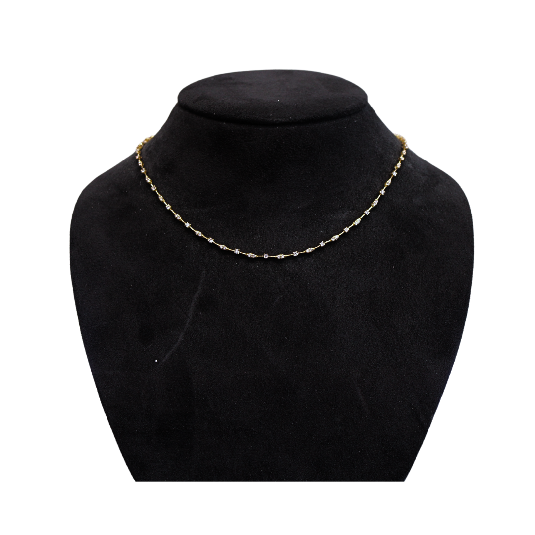 18k Yellow Gold Diamond Necklace
