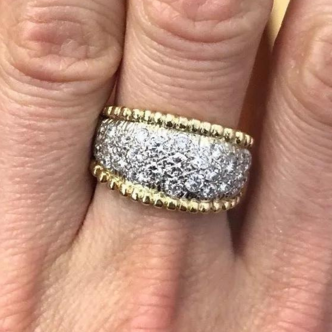 Vintage 14K Yellow & White Gold Diamond Ring 1.25 Cts.