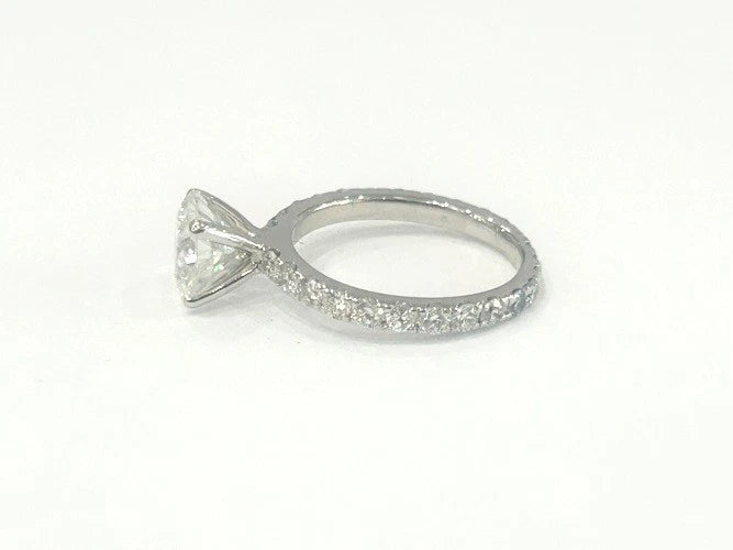 18K White Gold Round Brilliant Cut Diamond Ring 1.82 Carats W/GIA Certificate