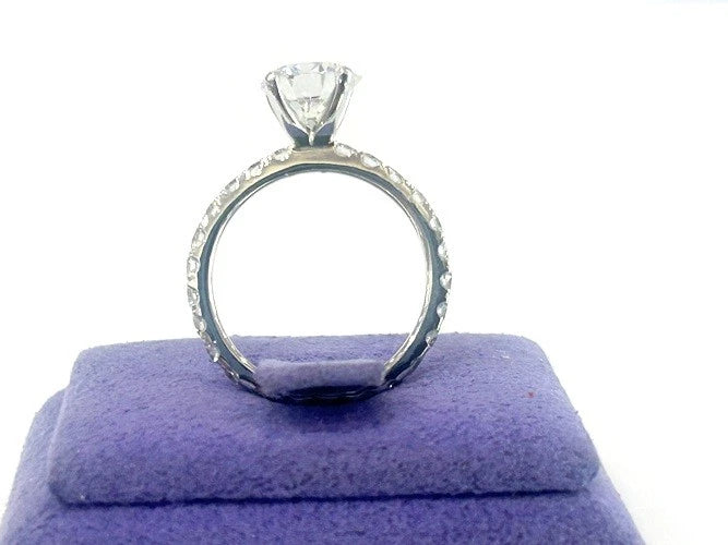 18K White Gold Round Brilliant Cut Diamond Ring 1.82 Carats W/GIA Certificate