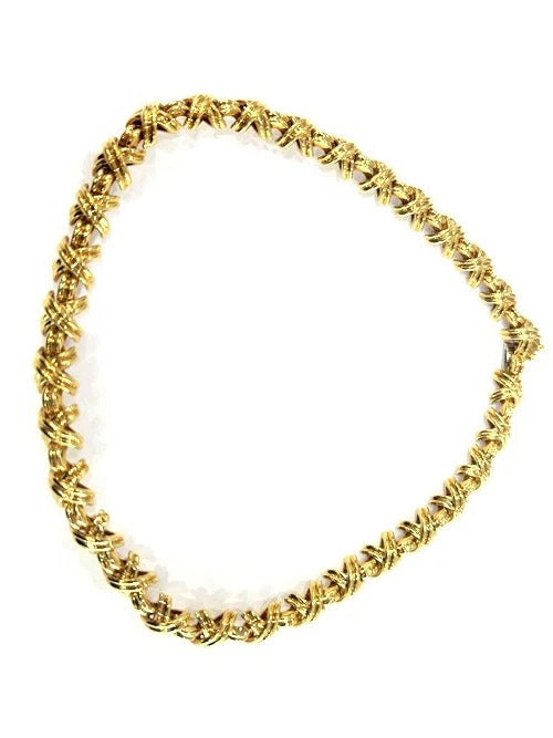 Tiffany & Company 18K Yellow Gold Signature X Necklace 93.96 Grams