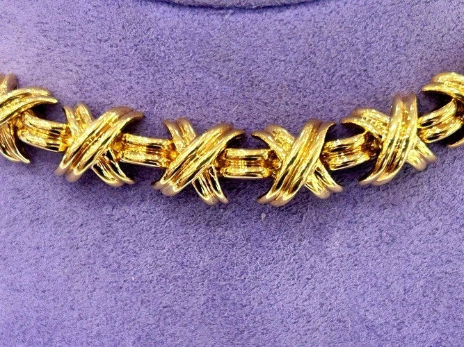 Tiffany & Company 18K Yellow Gold Signature X Necklace 93.96 Grams
