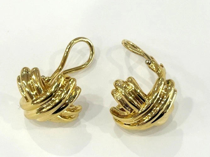 Tiffany & Company 18K Yellow Gold Signature X Earrings 12.86 Grams