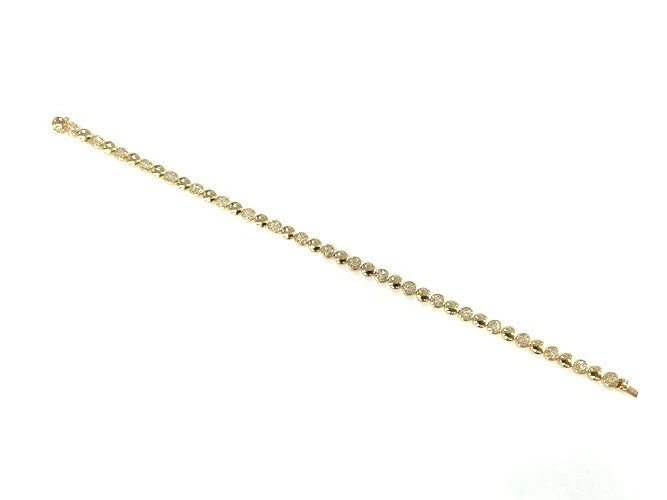 14K Yellow Gold Circle Diamond Bracelet 0.58 Carats