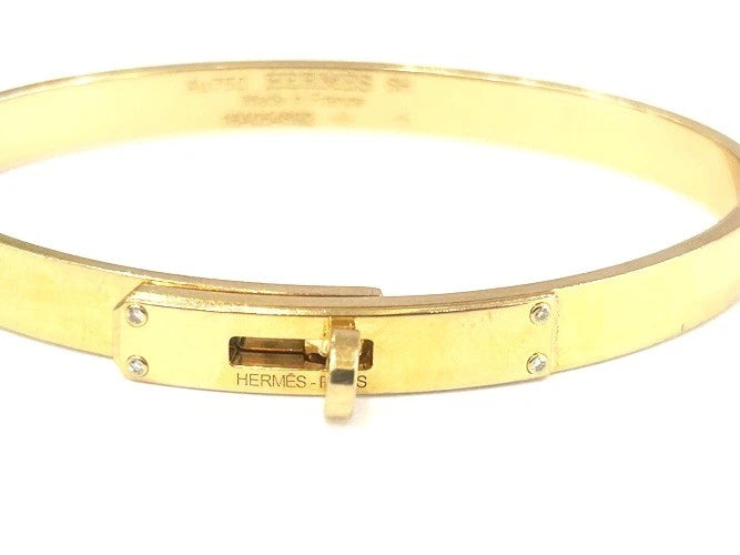 Hermes' 18K Rose Gold Kelley Bracelet w/ Diamonds 0.02 Carats Small Model