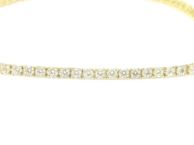 18K Yellow Gold Thin Diamond Tennis Bracelet 2.07 Carats