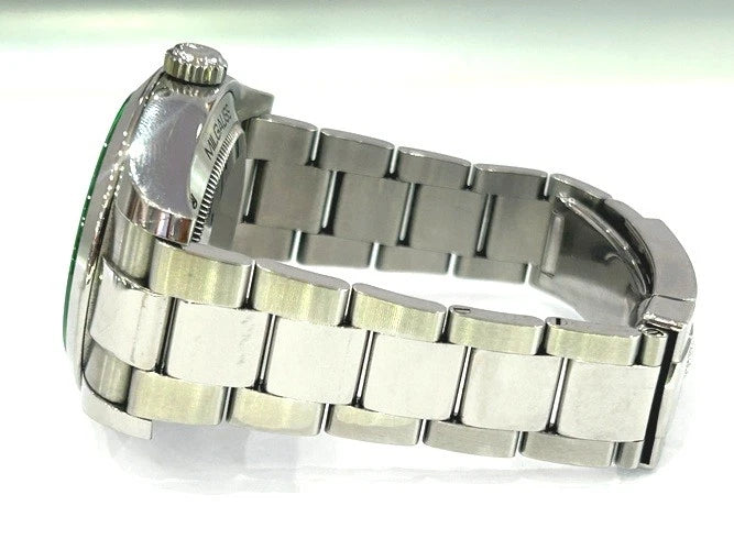 Rolex Stainless Steel Milgauss Green Crystal Black Dial 116400GV with Card