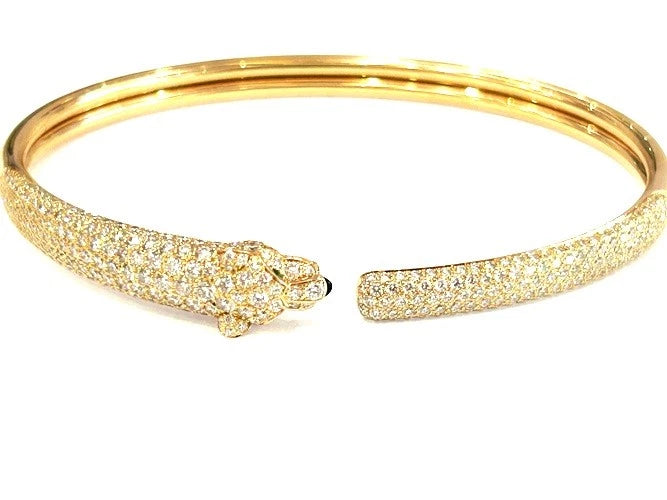 Cartier 18K Rose Gold Panthere' De Cartier Bracelet Half Paved Small Model SZ 18