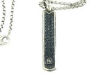David Yurman Sterling Silver Pave Dog Tag with Black Diamonds Necklace W/B&P