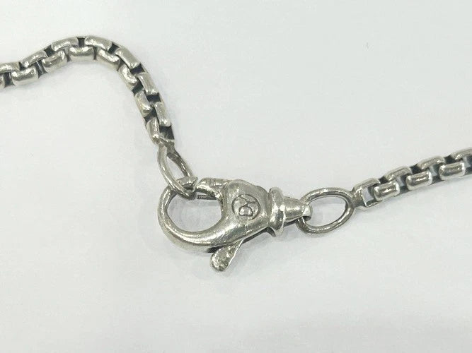 David Yurman Sterling Silver Pave Dog Tag with Black Diamonds Necklace W/B&P