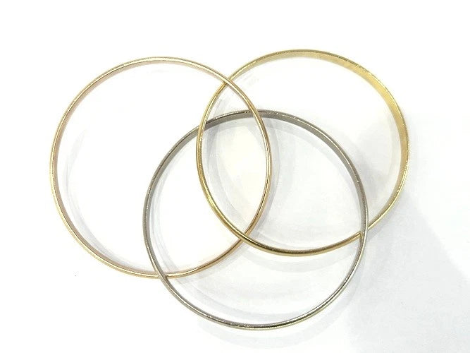 Cartier 18K Rose-Yellow & White Gold Trinity Bracelet Classic Model Medium Size