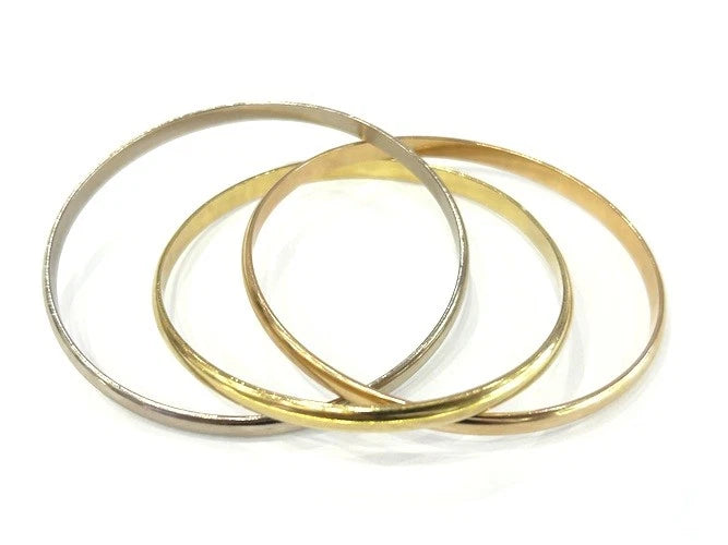 Cartier 18K Rose-Yellow & White Gold Trinity Bracelet Classic Model Medium Size