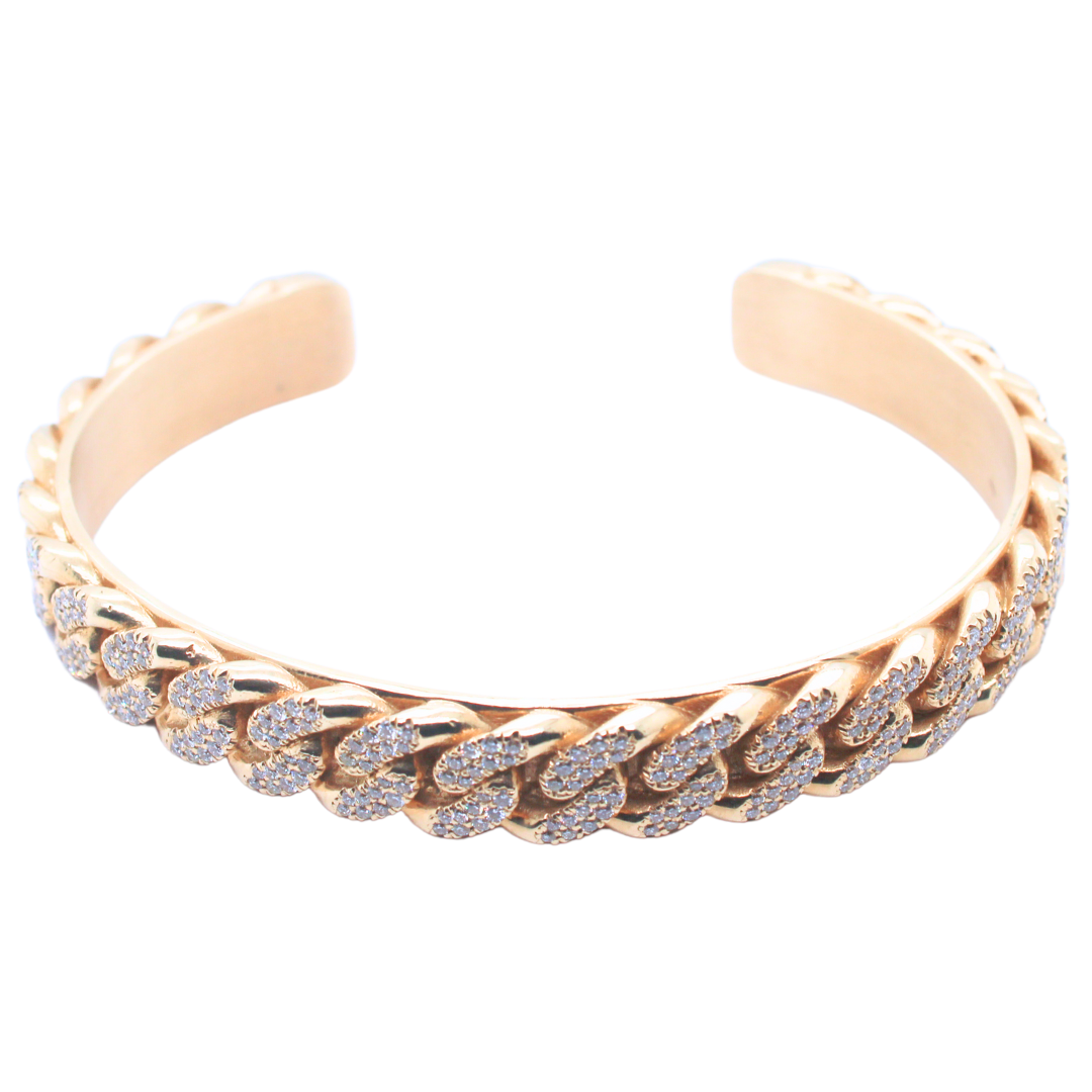 18k Yellow Gold Jean-Louis Shuki Cuban Link Bangle