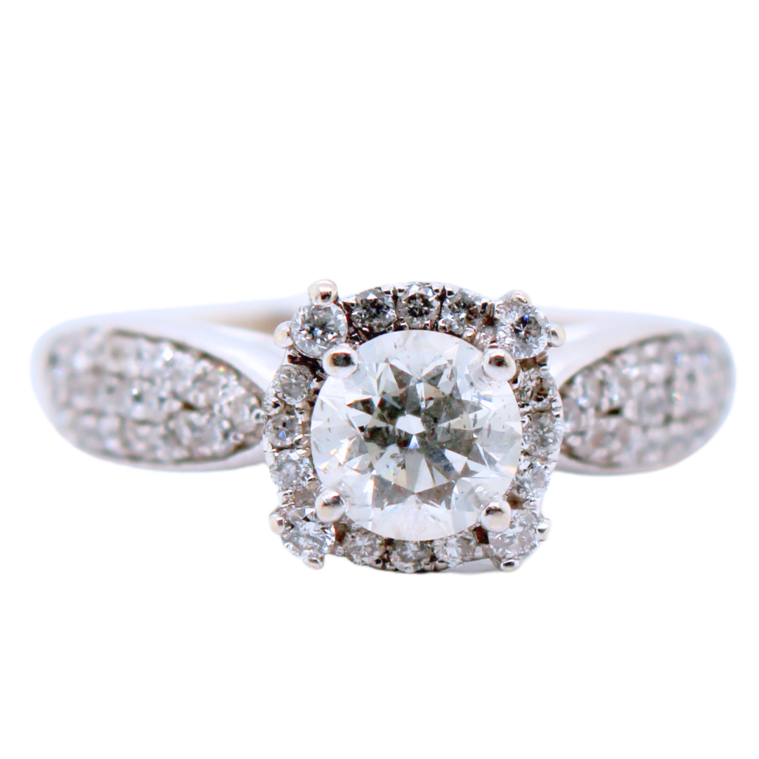 14k White Gold Diamond Ring 0.64Cts