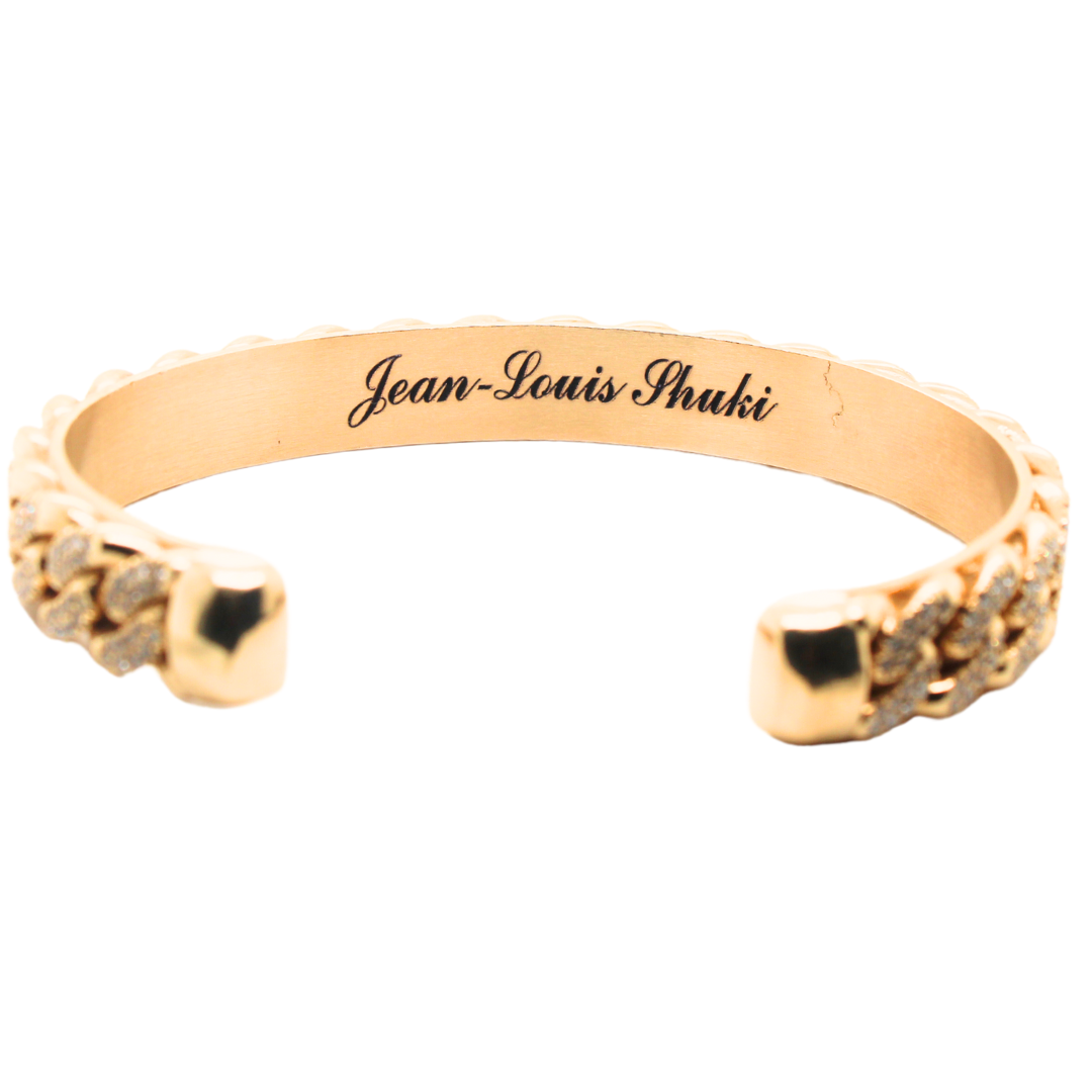 18k Yellow Gold Jean-Louis Shuki Cuban Link Bangle