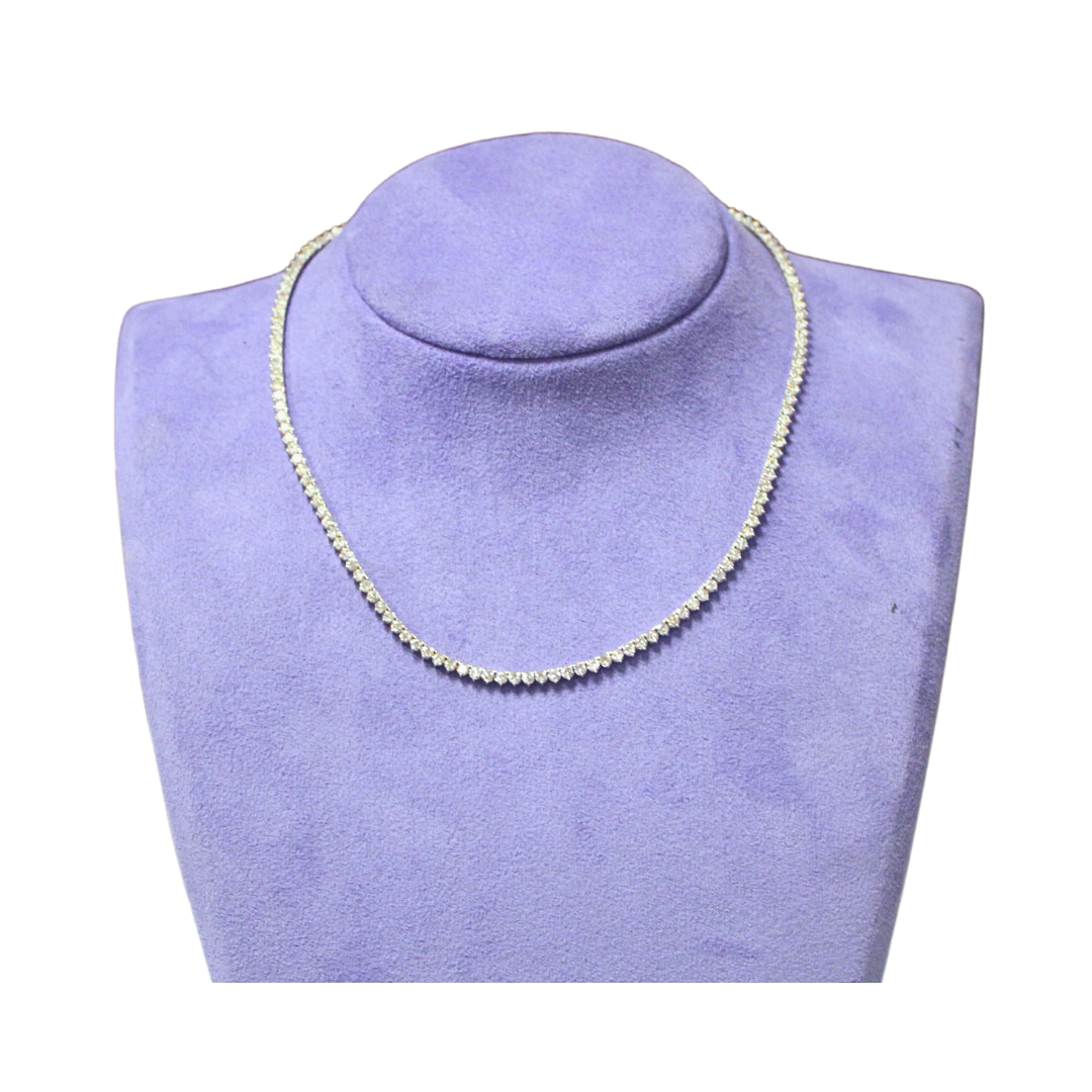 14KWG Diamond Tennis Necklace 10.04 Cts