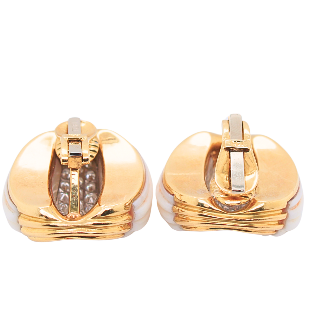 Charles Turi New York 18KY Gold Diamond & Angel Skin Coral Earrings 2.50 Carats