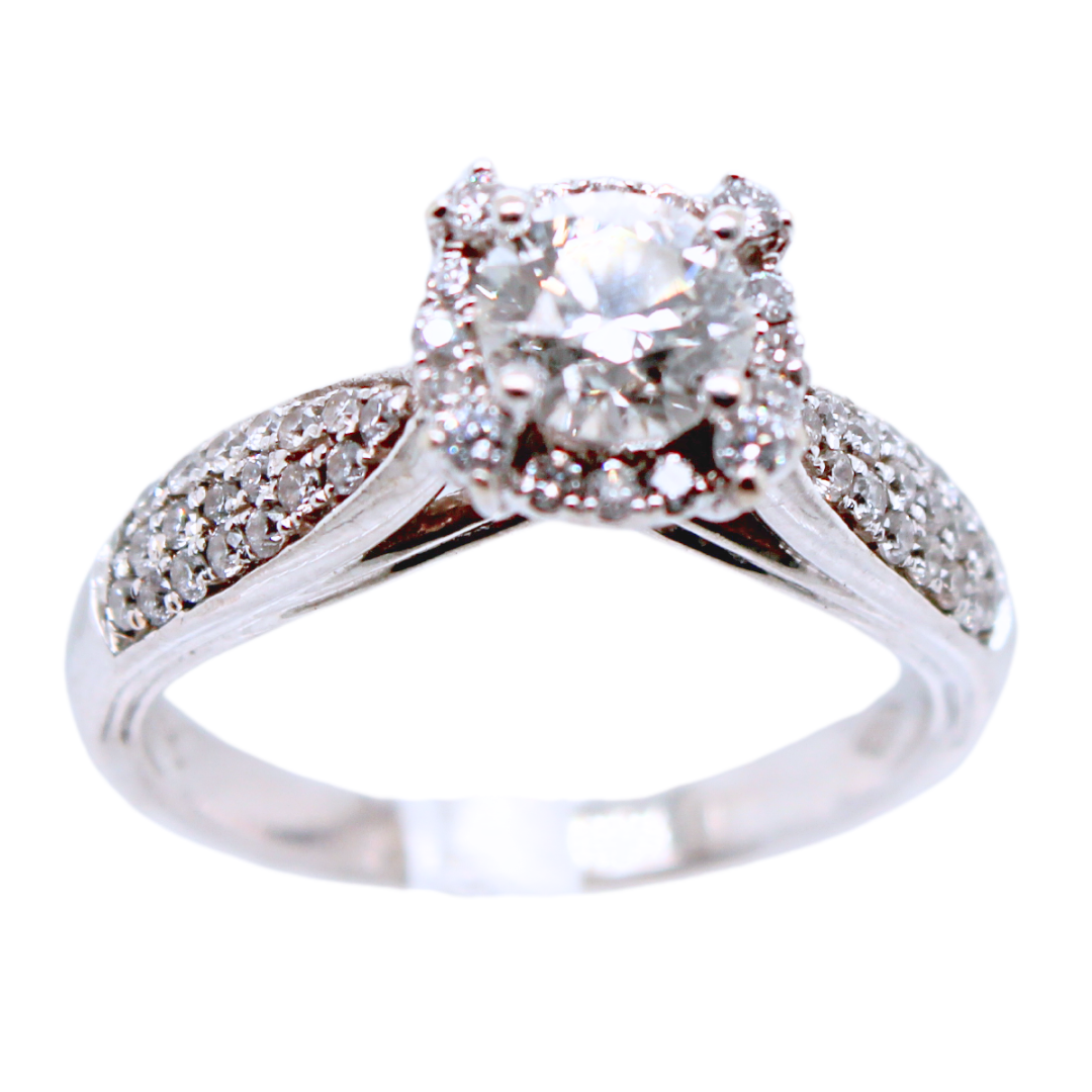 14k White Gold Diamond Ring 0.64Cts
