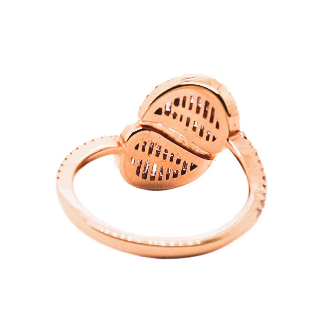 18k Rose Gold Two Leaf Ring