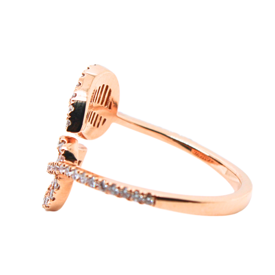 18k Rose Gold Two Leaf Ring