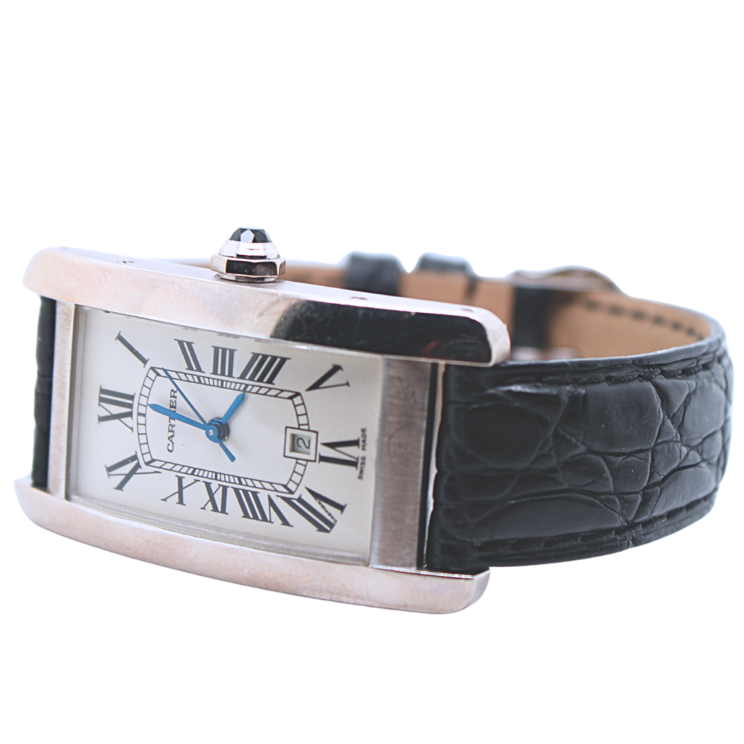 18k White Gold Cartier Tank Americaine