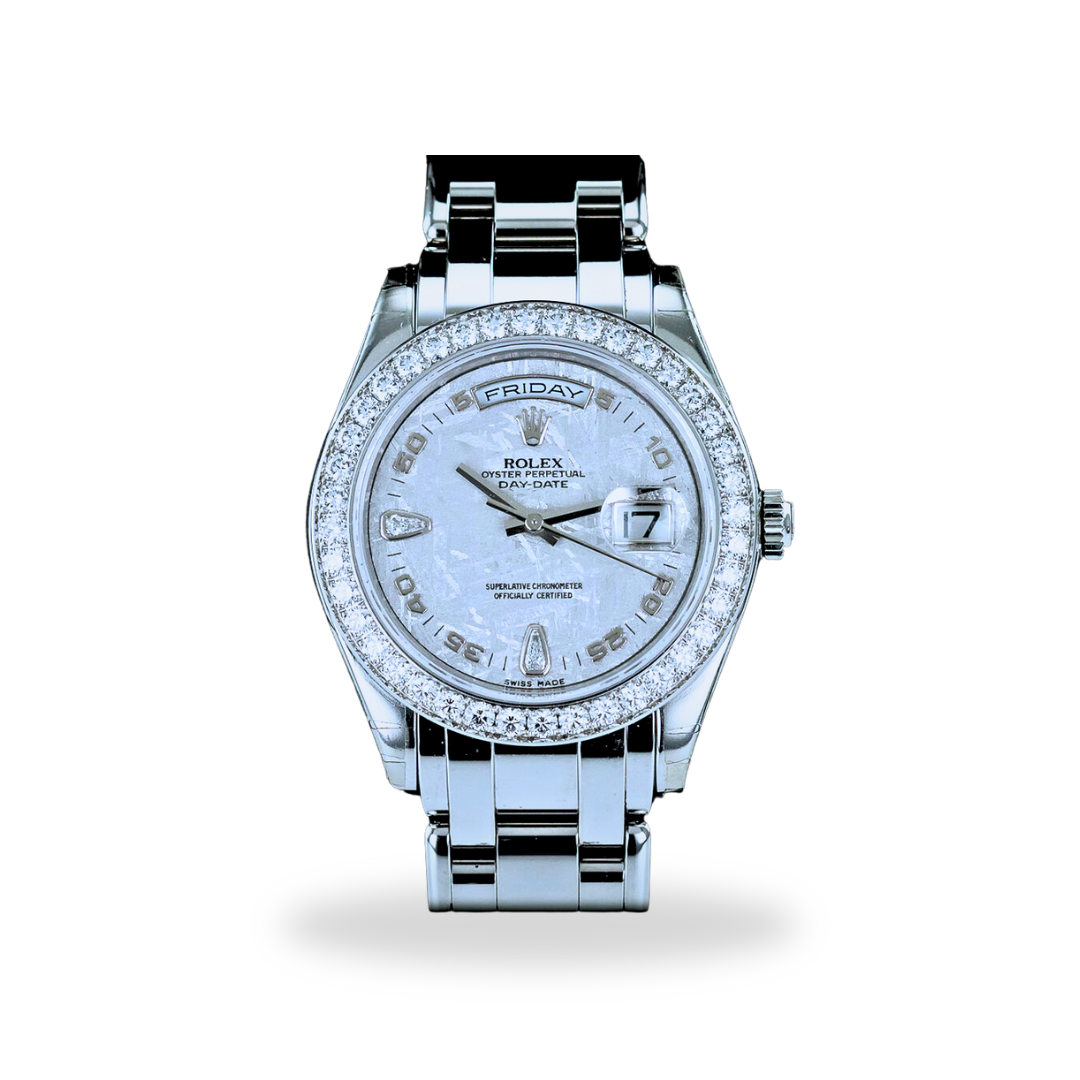 Rolex President 108946 Platinum Factory Diamonds Meteorite Dial Mens Wrist Watch