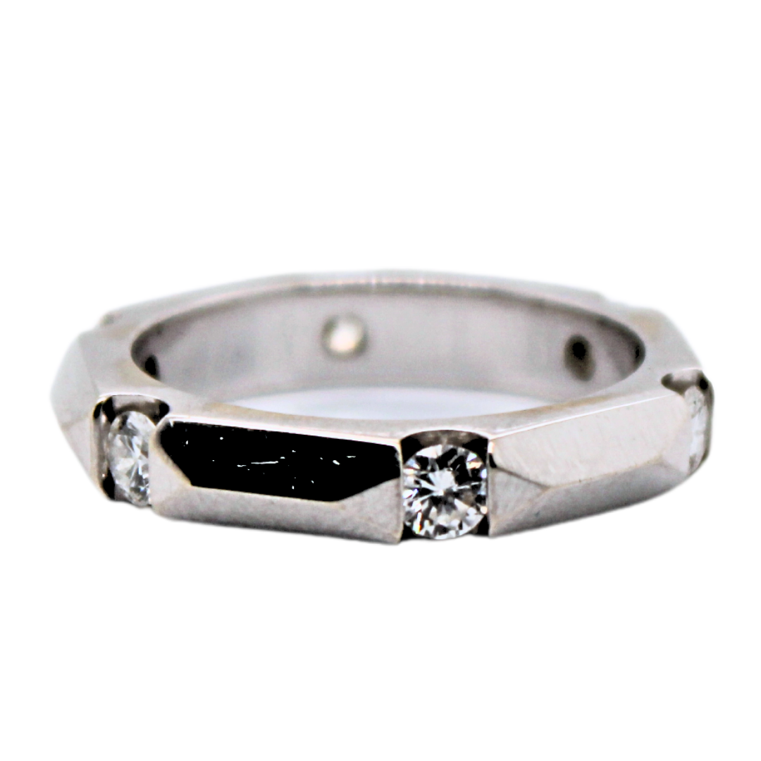 14K White Gold Octagon Diamond Ring 0.20 Carats