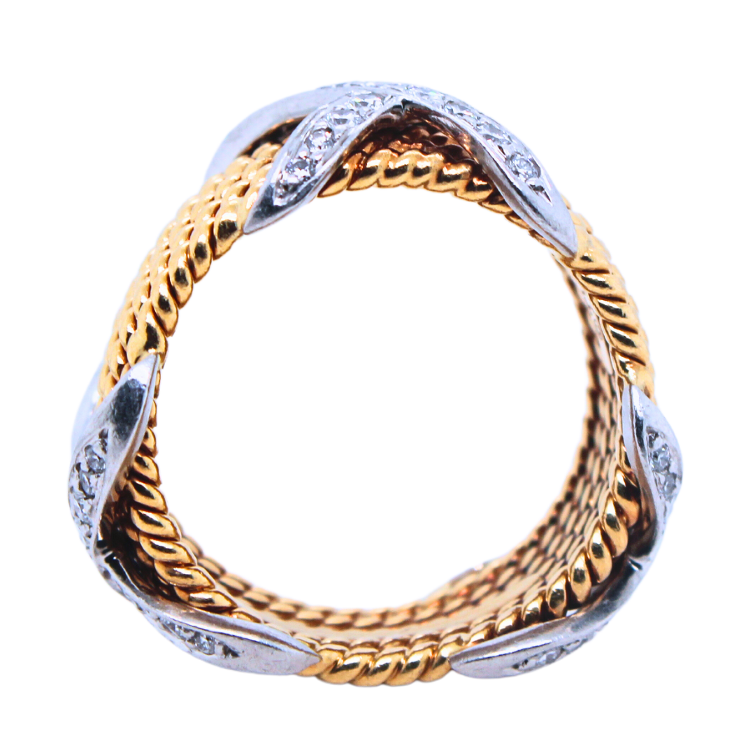 Tiffany & Co Schlumberger 18KY/Plat 6 Row Ring