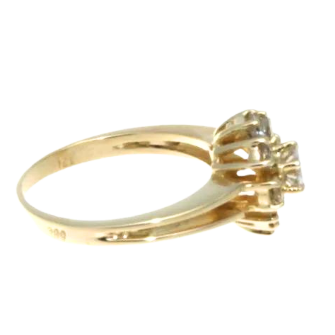 14K Yellow Gold & Diamond Cluster Ring 0.45 Cts.