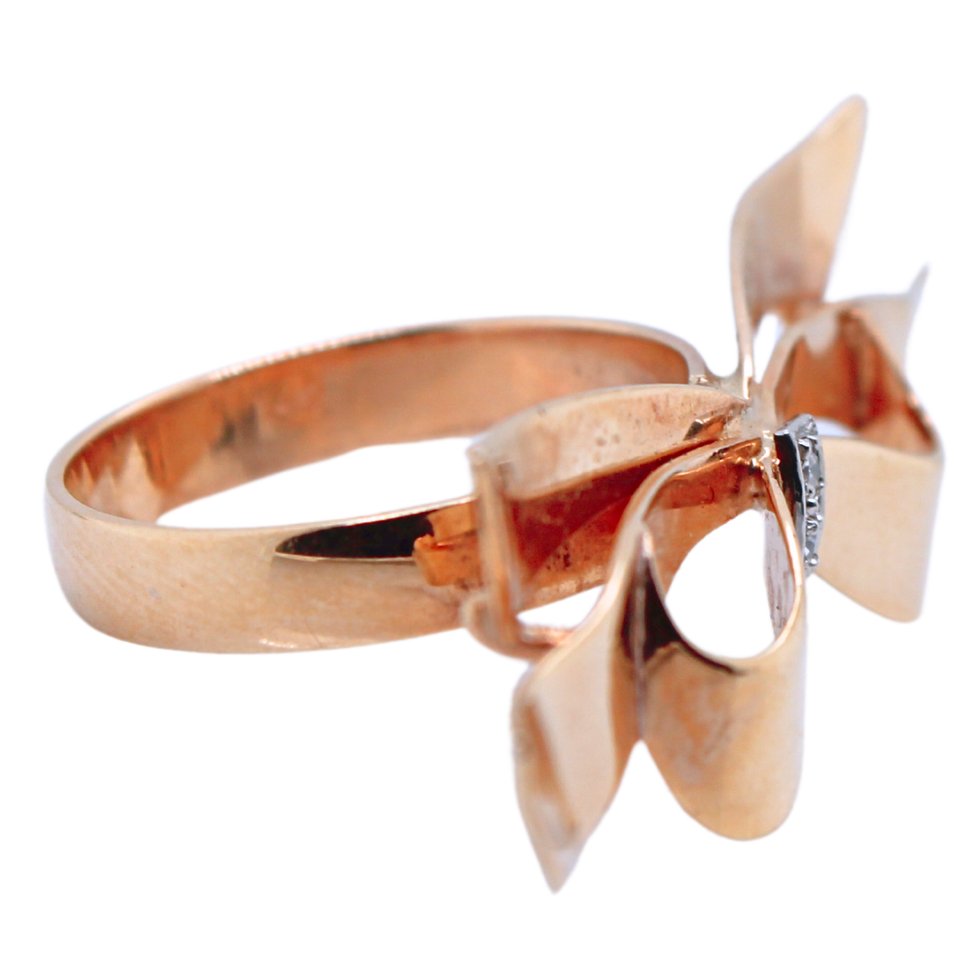 Vintage 14k Yellow Gold Bow Ring