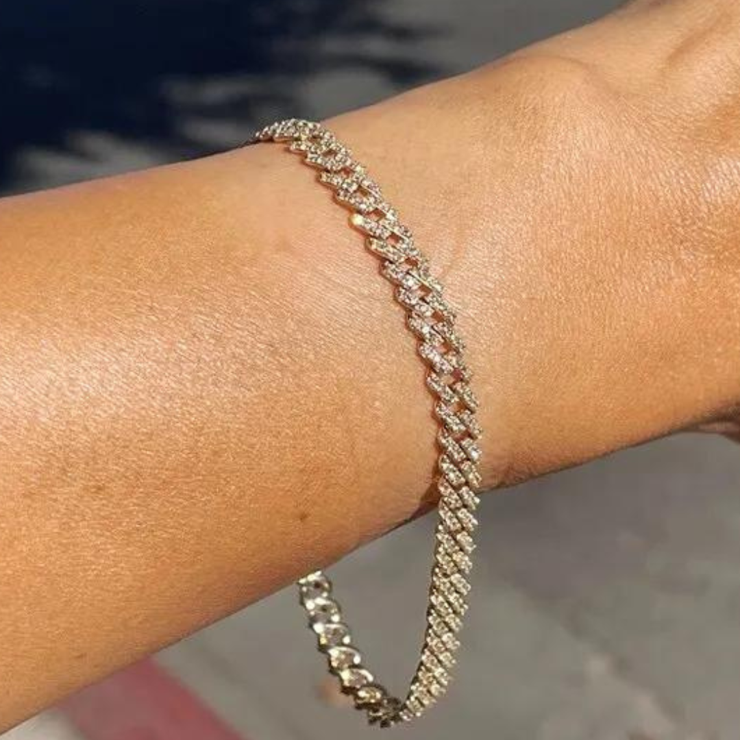 Thin Diamond Cuban Link Unisex Bracelet 2.40 Carats