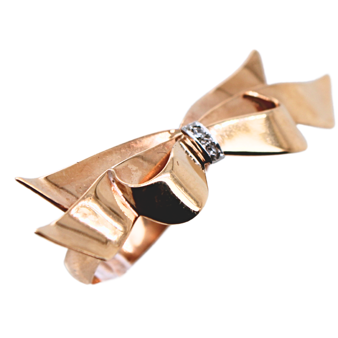 Vintage 14k Yellow Gold Bow Ring