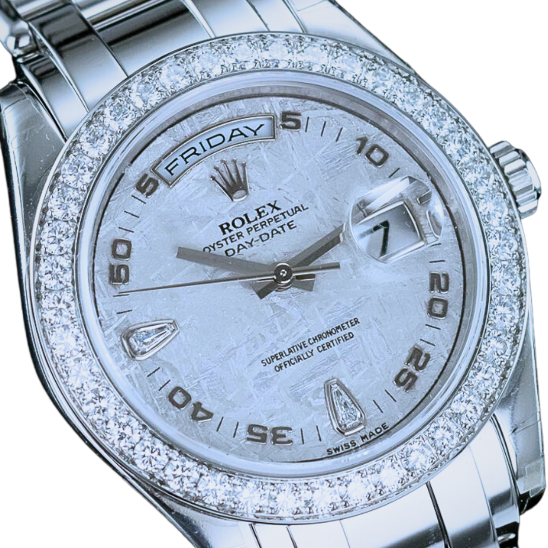 Rolex President 108946 Platinum Factory Diamonds Meteorite Dial Mens Wrist Watch