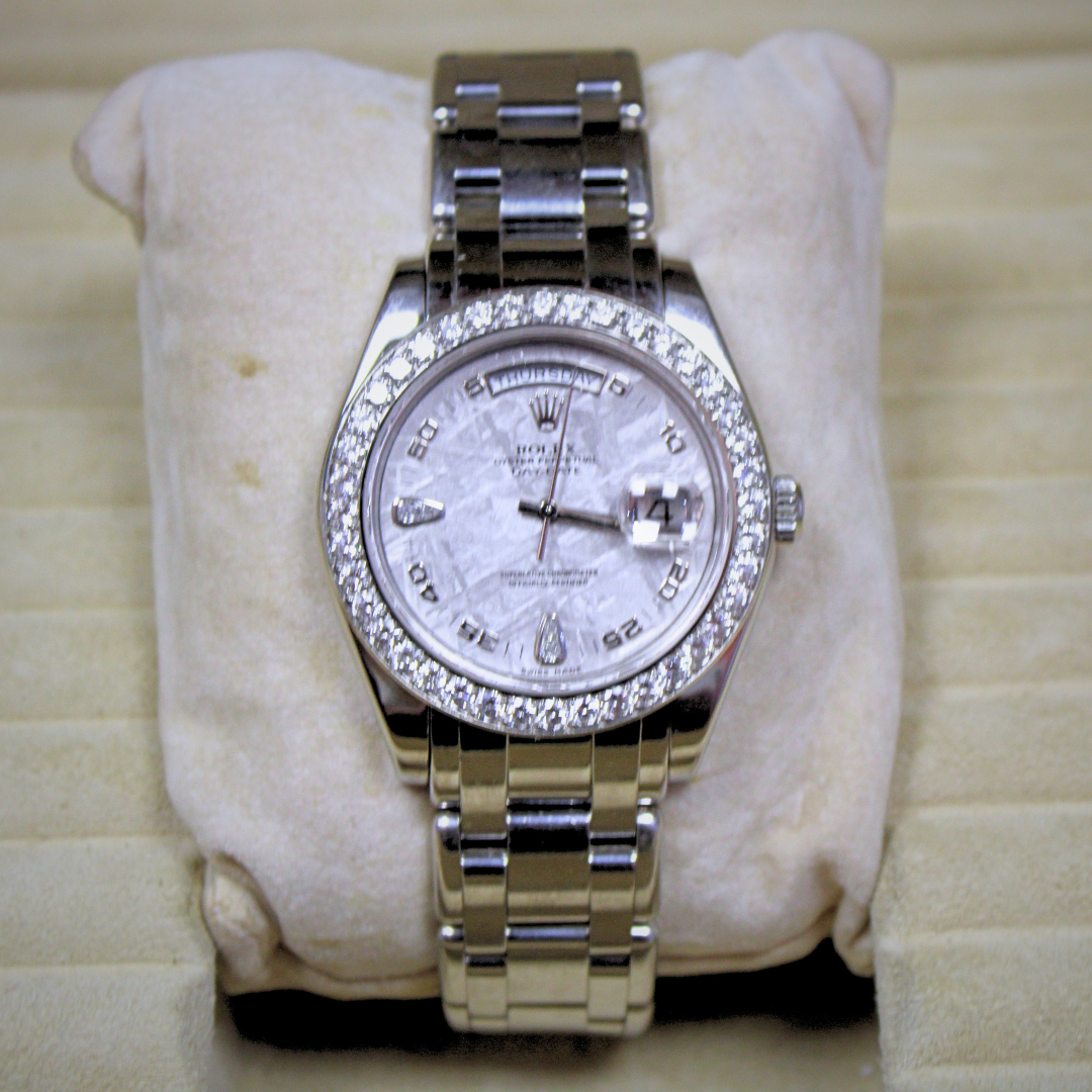 Rolex President 108946 Platinum Factory Diamonds Meteorite Dial Mens Wrist Watch
