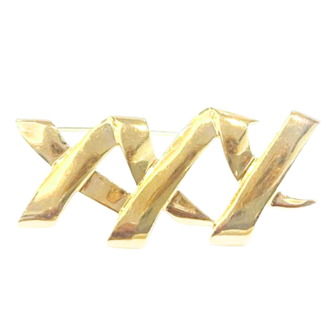 Tiffany & Co. 1983 Paloma Picasso Triple X Kisses Brooch Pin 11.40 Grams