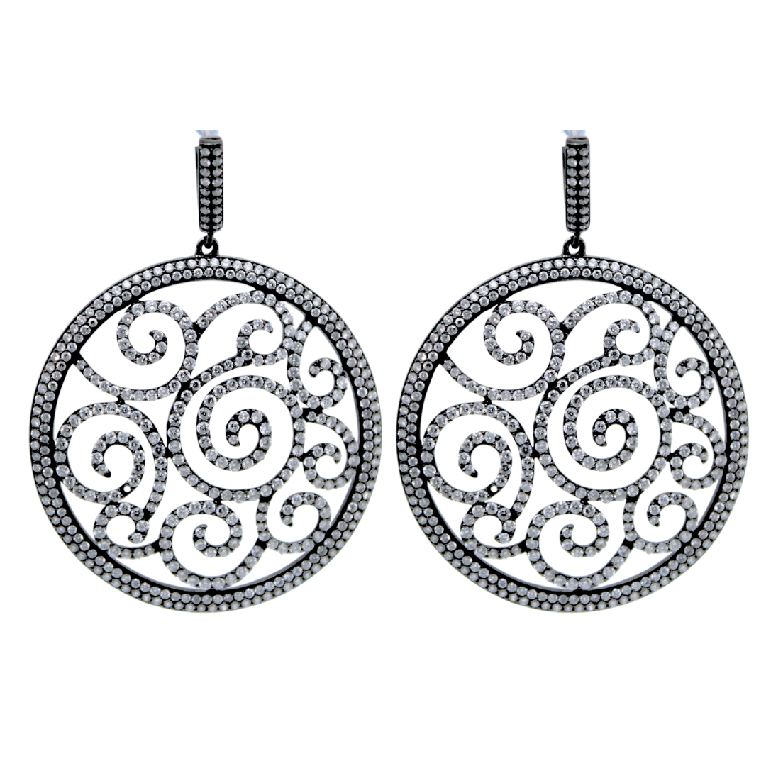 DIAMOND CIRCLE PAVE SET EARRINGS