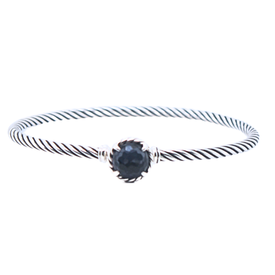 DAVID YURMAN Sterling Silver Amethyst 3mm Chatelaine Bracelet w/box