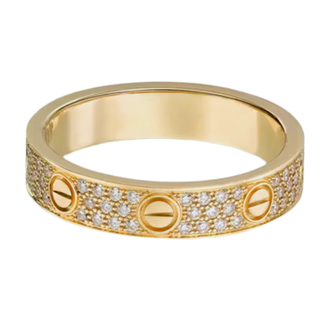 LOVE WEDDING BAND, DIAMOND-PAVED 0.31Cts SIZE 52 US SIZE 6