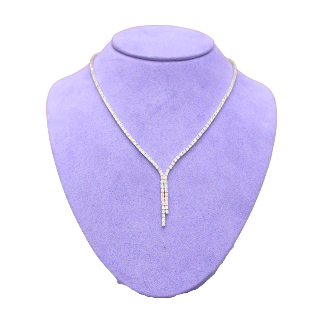 14k White Gold Tennis Necklace