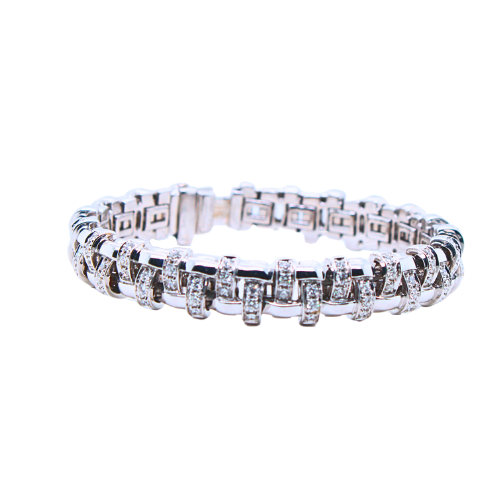 Tiffany & Co 18k Gold Diamond Basket Weave Bracelet
