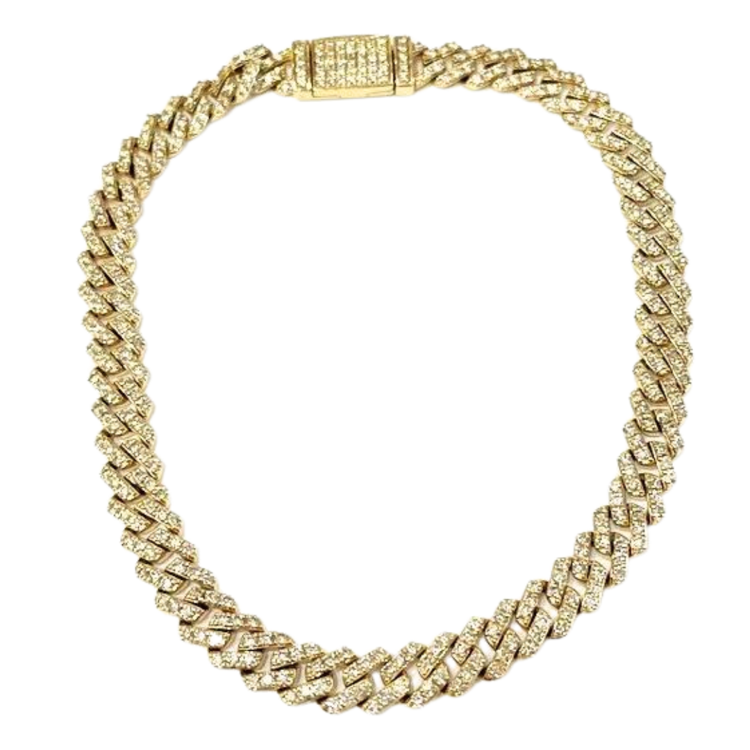 Thin Diamond Cuban Link Unisex Bracelet Carats