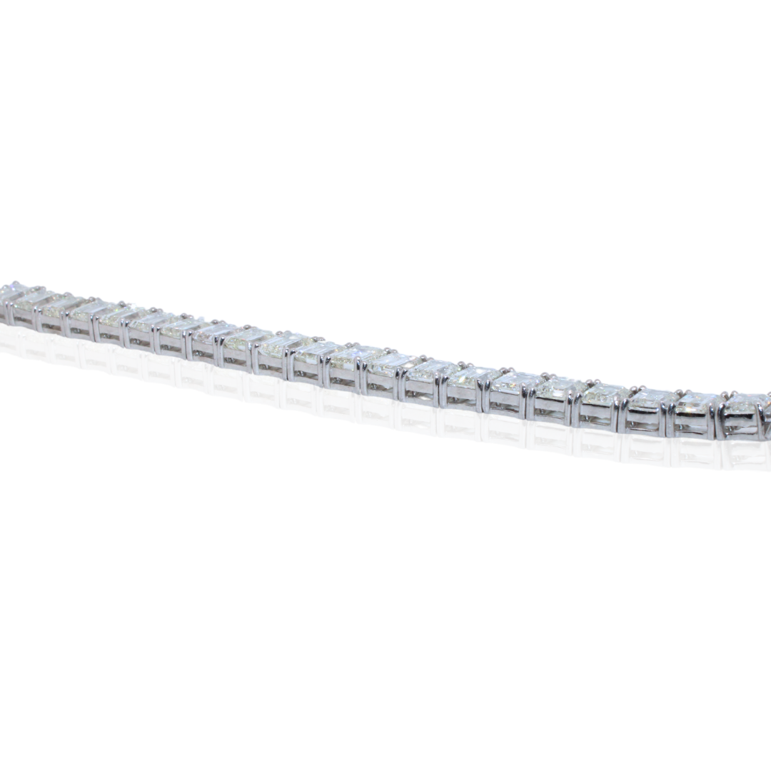Platinum Emerald Cut Tennis Bracelet 32.69Ctw