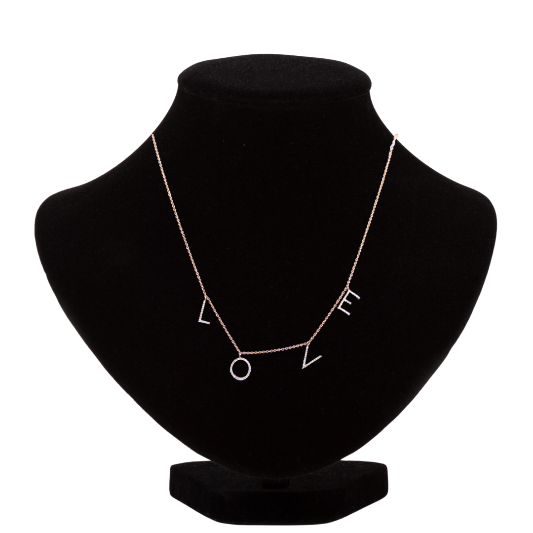 14k Yellow Gold LOVE Necklace