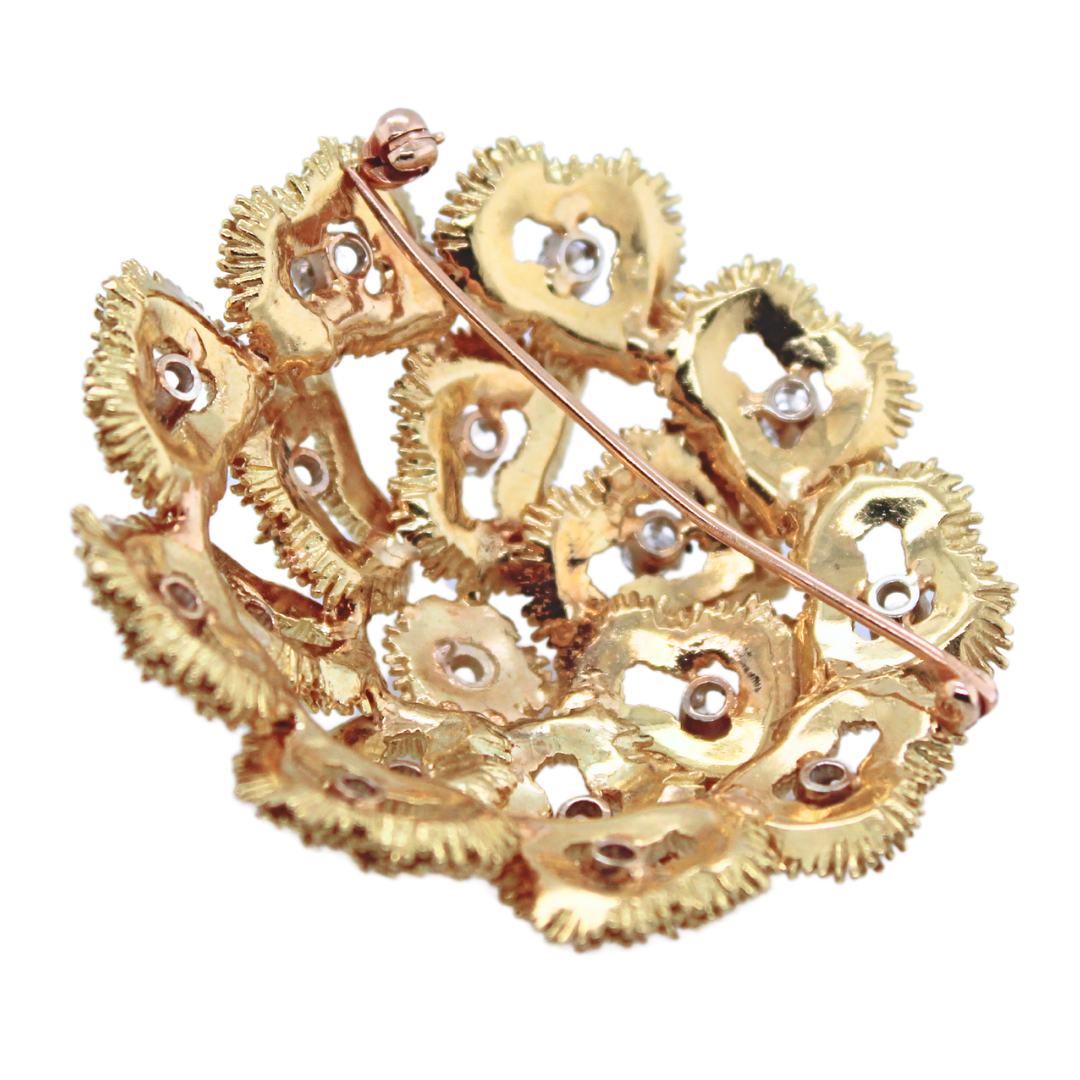 18k Yellow Gold Urchin Pin 1.00Cts